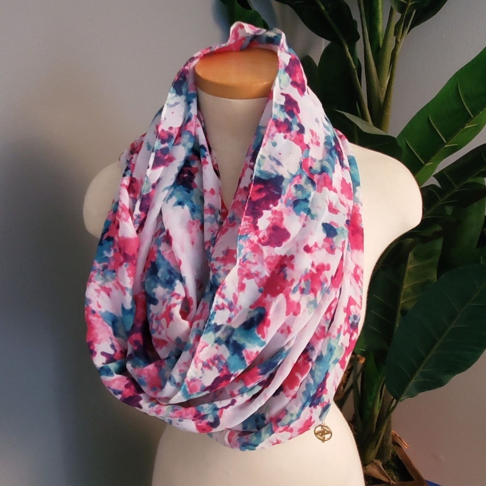 Colorful floral infinity scarf